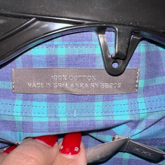 NWT DANIEL CREMIEUX Checkered Plaid Short Sleeve Button Down Shirt - Picture 6 of 10